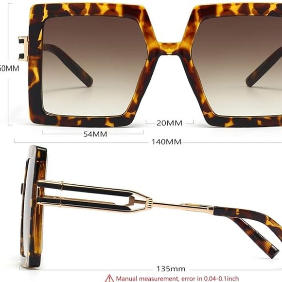 Women square large frame sun glasses main image 4